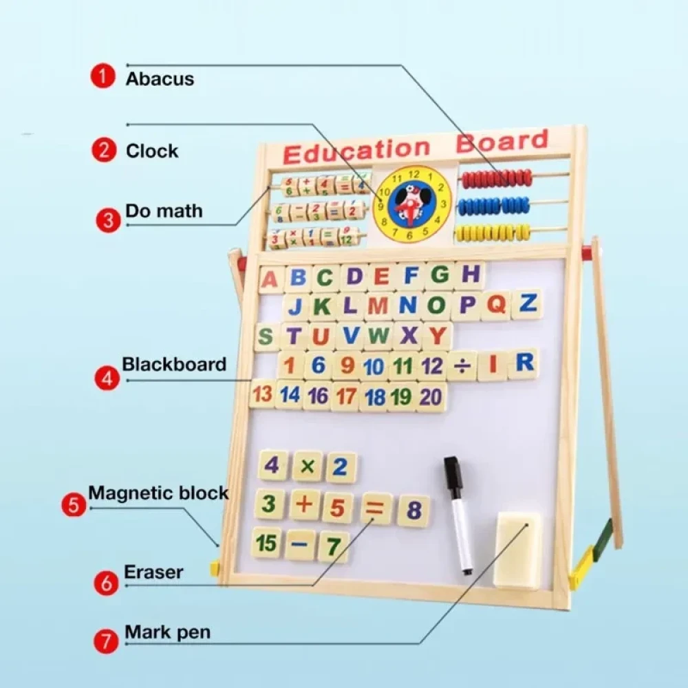 Baby Shelf - Educational Learning Board Multipurpose Double-Sided Magnetic Wooden