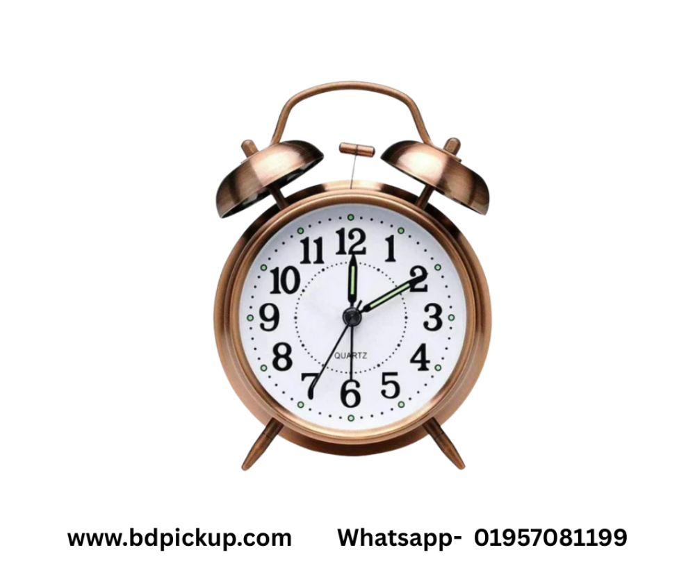 Alarm Clock/Twin Bell Table Clock - Loud Alarm Clock - Stylish Timekeeping for Home Office & Students - Vintage Retro Classic - wall clock